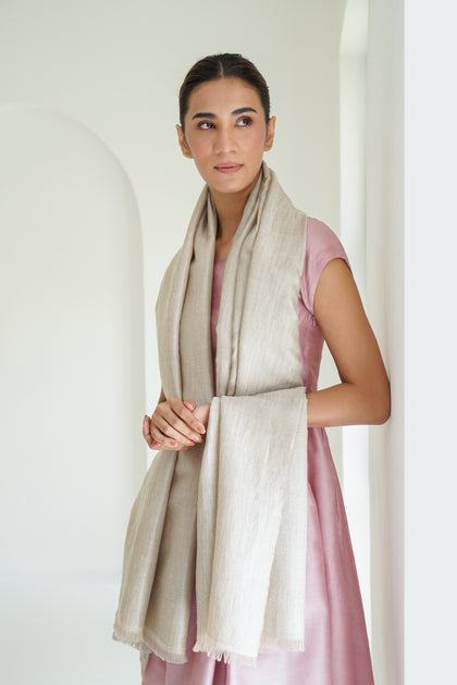 Handwoven Metallic Cashmere Stole | Kashmir Loom