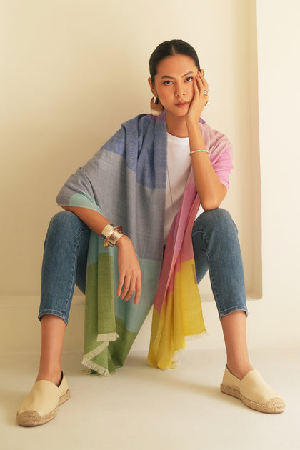 ロンハーマン Kashmir Loom \"Special Collection\" Handwoven Metallic Cashmere Shawl | Kashmir Loom