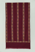 Kashmir Loom Kani Abdar Hand Woven Cashmere Scarf Maroon