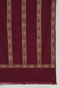 Kashmir Loom Kani Abdar Hand Woven Cashmere Scarf Maroon