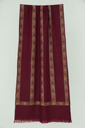 Kashmir Loom Kani Abdar Hand Woven Cashmere Scarf Maroon