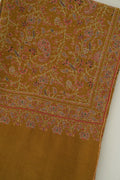 Kashmir Loom Sozni Jaaldar Hand Embroidered Cashmere Shawl Green Gold