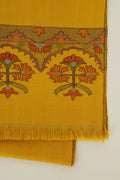 Kashmir Loom Kani Gulasrin Palledar Hand woven Cashmere Scarf Tawny Mustard