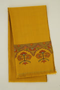 Kashmir Loom Kani Gulasrin Palledar Hand woven Cashmere Scarf Tawny Mustard