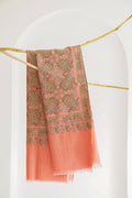 Kashmir Loom Sozni Jamawar Hand Embroidered Pashmina Shawl Coral