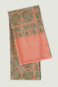 Kashmir Loom Sozni Jamawar Hand Embroidered Pashmina Shawl Coral