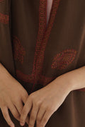 Kashmir Loom Sozni Zarina Hashiya Corner Buti Hand Embroidered Pashmina Shawl Wood