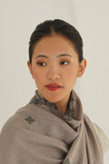 Kashmir Loom Sozni Viyana Hashiya Buti Hand Embroidered Pashmina Shawl Natural