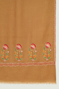 Kashmir Loom Heera Palledar Hand Embroidered Pashmina Stole Tobacco