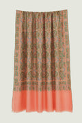 Kashmir Loom Sozni Jamawar Hand Embroidered Pashmina Shawl Coral