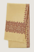 Kashmir Loom Sozni Palledar Hand Embroidered Pashmina Shawl Butter