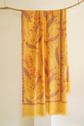 Kashmir Loom Kani Sadabahar Hand Woven Pashmina Large Shawl Winter Jasmine