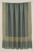 Kashmir Loom Sozni Dordar Hand Embroidered Pashmina Shawl Green Smoke