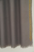 Kashmir Loom Sozni Edge Bail Hand Embroidered Pashmina Shawl Pebble