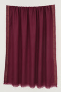 Kashmir Loom Sozni Edge Bail Hand Embroidered Pashmina Shawl Cabernet