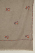 Kashmir Loom Sozni Sumaya Butidar Hand Embroidered Pashmina Shawl Natural