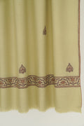 Kashmir Loom Sozni Nazlidor Butidar Hand Embroidered Pashmina Shawl Sage