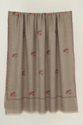 Kashmir Loom Sozni Sumaya Butidar Hand Embroidered Pashmina Shawl Natural