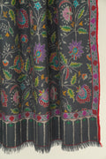 Kashmir Loom Kani Gul Jama Hand Woven Pashmina Shawl Charcoal