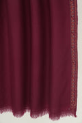 Sozni Gulbaan Edge Bail Hand Embroidered Pashmina Shawl Cabernet
