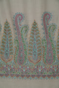 Sozni Nishar Palledar Hand Embroidered Oversize Pashmina Shawl Ash
