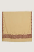 Kashmir Loom Sozni Palledar Hand Embroidered Pashmina Shawl Butter