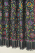 Kashmir Loom Kani Gul Jama Hand Woven Pashmina Shawl Charcoal