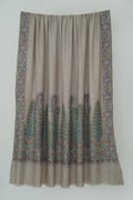 Sozni Nishar Palledar Hand Embroidered Oversize Pashmina Shawl Ash