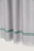 Kashmir Loom Sozni Golband Hashiya Hand Embroidered Pashmina Stole Cool Grey