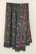 Kashmir Loom Kani Gul Jama Hand Woven Pashmina Shawl Charcoal