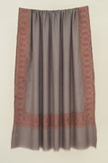Kashmir Loom Sozni Kalandor Hand Embroidered Oversize Pashmina Shawl Silver Grey