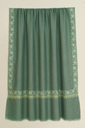 Kashmir Loom Sozni Borderdar Hand Embroidered Pashmina Shawl Viridian Green