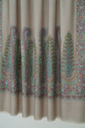 Sozni Nishar Palledar Hand Embroidered Oversize Pashmina Shawl Ash