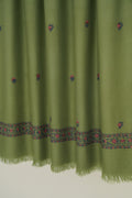 Kashmir Loom Sozni Fardauz Hand Embroidered Pashmina Shawl Peridot