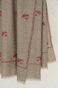 Kashmir Loom Sozni Sumaya Butidar Hand Embroidered Pashmina Shawl Natural