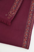 Sozni Edge Bail Hand Embroidered Pashmina Shawl Cabernet