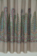 Sozni Nishar Palledar Hand Embroidered Oversize Pashmina Shawl Ash