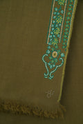 Kashmir Loom Sozni Edge Bail Hand Embroidered Pashmina Shawl Herb