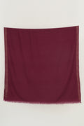 Sozni Edge Bail Hand Embroidered Pashmina Shawl Cabernet