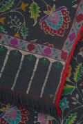 Kashmir Loom Kani Gul Jama Hand Woven Pashmina Shawl Charcoal