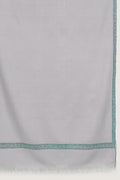 Kashmir Loom Sozni Golband Hashiya Hand Embroidered Pashmina Stole Cool Grey
