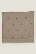 Kashmir Loom Sozni Sumaya Butidar Hand Embroidered Pashmina Shawl Natural