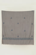 Kashmir Loom Sozni Nazlidor Butidar Hand Embroidered Pashmina Shawl Pebble