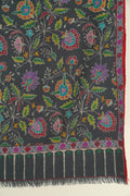 Kashmir Loom Kani Gul Jama Hand Woven Pashmina Shawl Charcoal