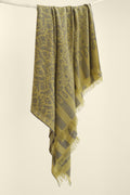 Kashmir Loom Kani Marziya Jaaldar Hand Woven Pashmina Shawl Sage Smoke