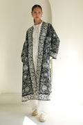 Nouran Hand Embroidered Wool Choga Black