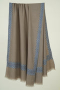 Kashmir Loom Sozni Arzu Dordar Hand Embroidered Pashmina Shawl Stone
