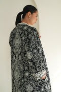 Nouran Hand Embroidered Wool Choga Black