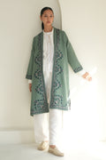 Kashmri Loom Poshmaal Hand Embroidered Wool Choga Turkish