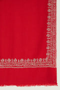 Kashmir Loom Rida Jaali Baildar Hand Embroidered Pashmina Stole Carmine